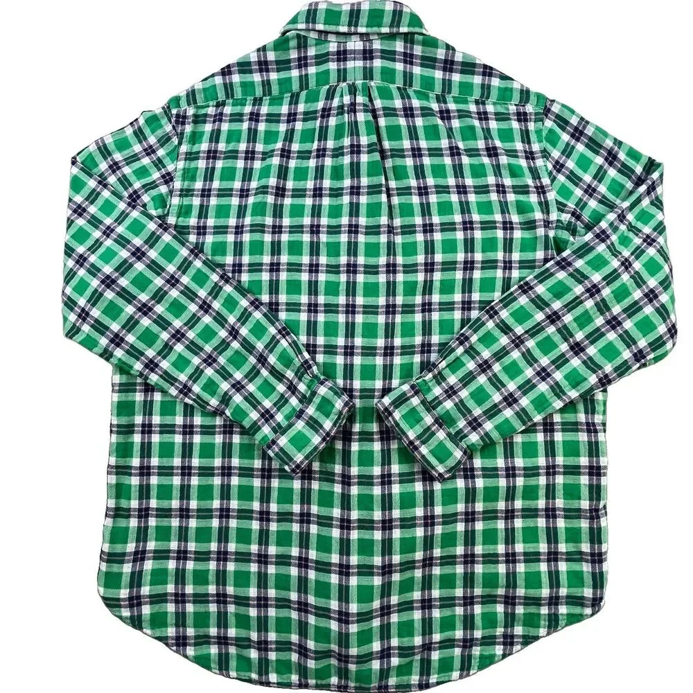 Polo Ralph Lauren Flannel Shirt Mens 2XL Green Plaid Classic Fit Preppy